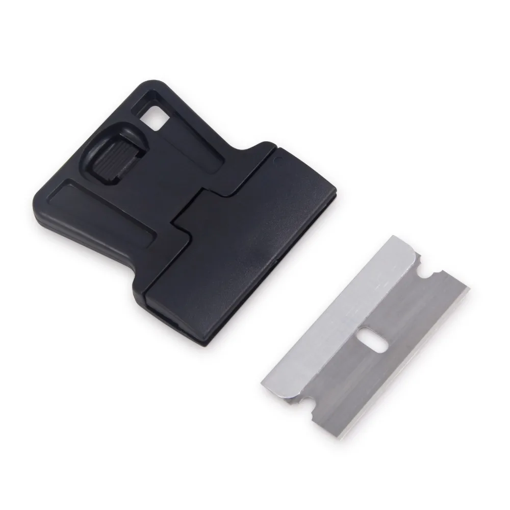 50PCS Razor Scraper With 1.5 inch Stainless Steel Razor Blade Vinyl Film Car Wrap Foil Sticker Glue Remover Tints Tool razor blade scraper car wrapping tools car sticker remover vinyl squeegee automotive film tools razor blade scrapers car film scraper car vinyl scraper