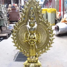 Xd 002938 4" Тибет Бронзовый Gild 1000 Arm 11-faced Авалокитешвара Kwam-Инь Статуя будды