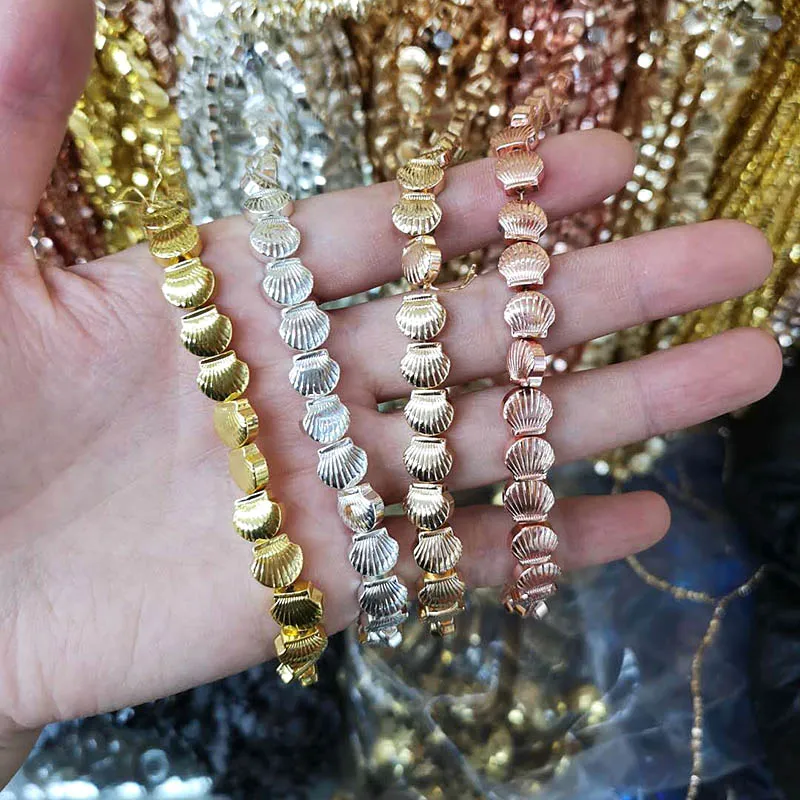 

1 Strand/lot Hematite Rose Gold Silver Shell Shape Loose Beads for Making Jewelry DIY Bracelet and Necklace CPHB1036