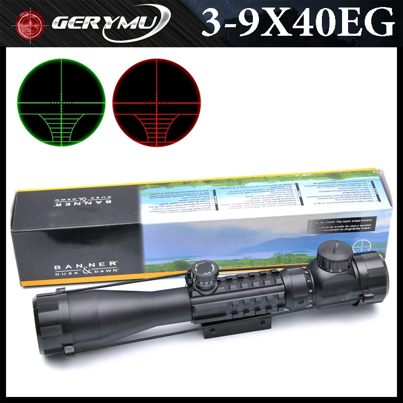 GERYMU 3-9X40EG Тактический Охота прицел с тремя боковыми Fishbone открытый reticolo для 20 мм |
