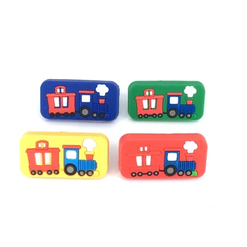 1PC Soft Gum Cartoon Train Cabinet Drawer Knob Kids Wardrobe Handle Kitchen Furniture Cute Closet Handles Children Dresser Pulls