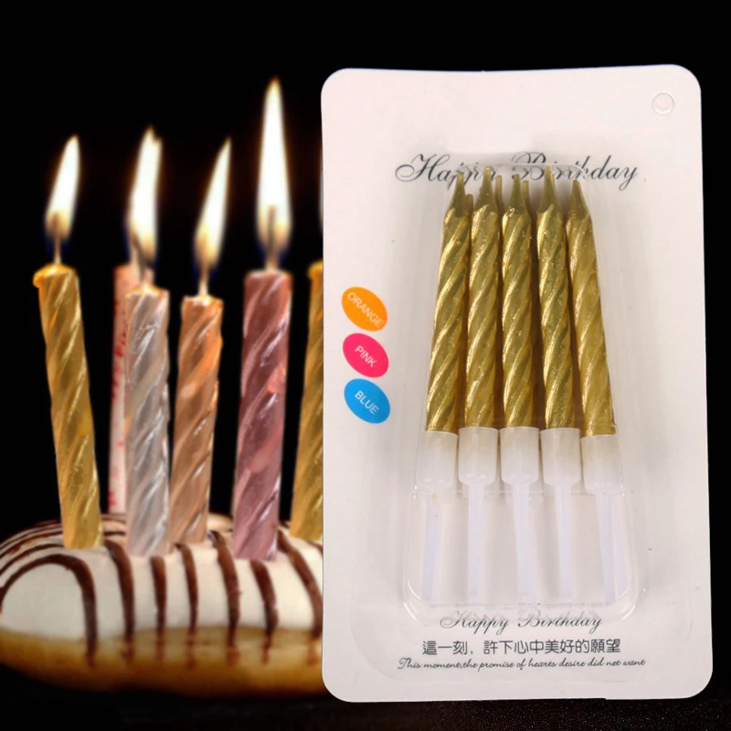 

1 Set Gold and Silver Candle Cake Party Baby Children Birthday Wedding Candles DIY Festival Decoration Accessory