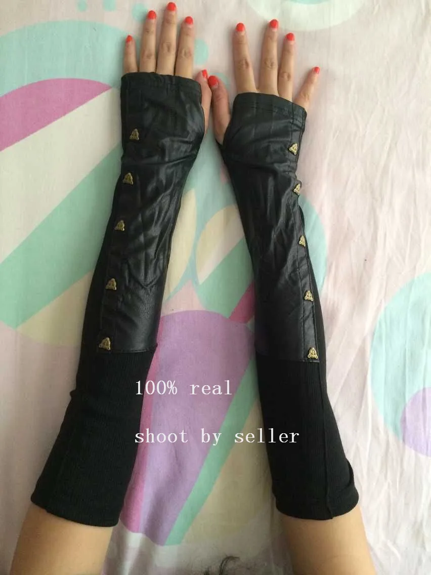 womens long leather sexy gloves Three pick porn