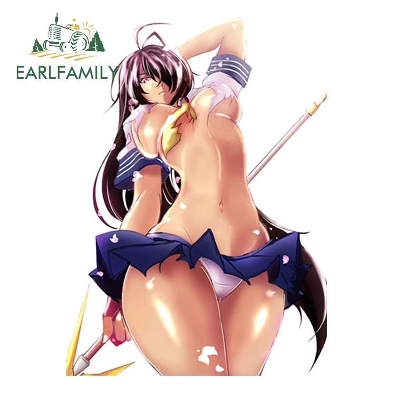

EARLFAMILY 13cm x 9.46cm Car Styling Sexy Girl Decal Ikkitousen Anime Kanu Unchou Render JDM Car Bumper Sticker Beauty Graphic
