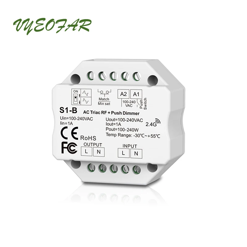 Новый Led Triac диммер 100V 240V Вход 2A Выход 2 4 GHz RF Беспроводной дистанционного R11 ультра