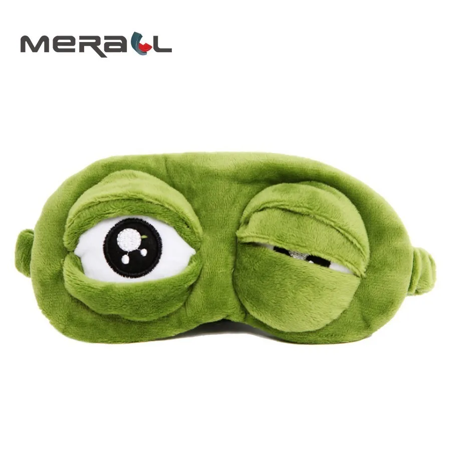 

Cartoon Sleep mask Travel Relax Nap Sleeping Aid Blindfold Sad Frog Eye Mask Cute Bandage On Eye For Sleeping Gift For children