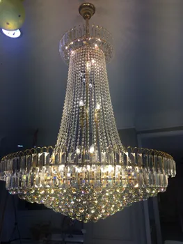 

Simple modern duplex office staircase golden crystal chandelier European restaurant atmosphere living room hotel engineering LED