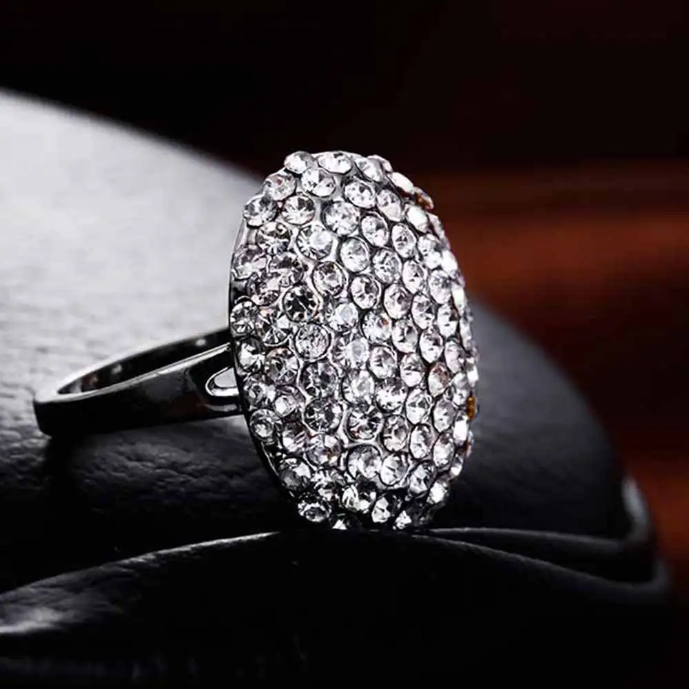 FAMSHIN New Popular Film Twilight Bella Engagement Rings With Full Crystal Fashion Sparkling Silver Rings For Women Wedding