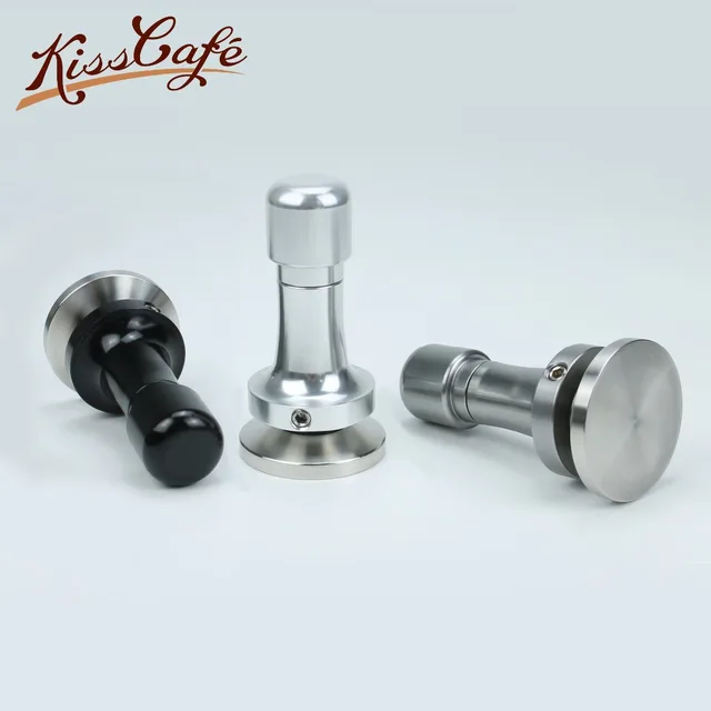 Cheap 51mm 53mm 57mm 58mm Elasticity Adjustable Coffee Tamper 304 Stainless Steel Aluminum Handle Pressure Hammer Coffee Accessories