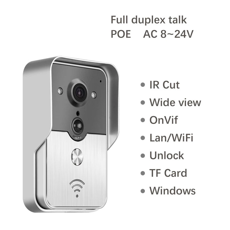 2015 Popular WiFi Wireless Video Door Phone intercom Doorbell Peehole Camera PIR IR Night Vision Alarm Android IOS Smart Home