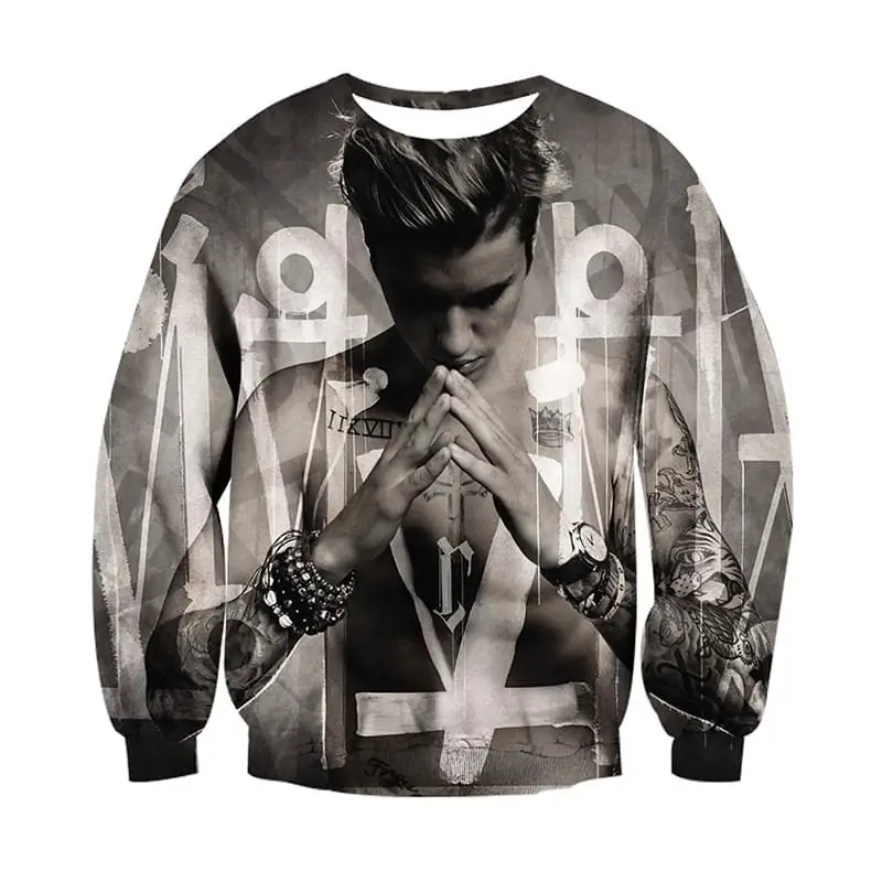 

3D Print Justin Bieber Hoodies Sweatshirt Men Women Pullovers Autumn Winter Jumpers Christmas Gifts Men Tops Unisex Dropship