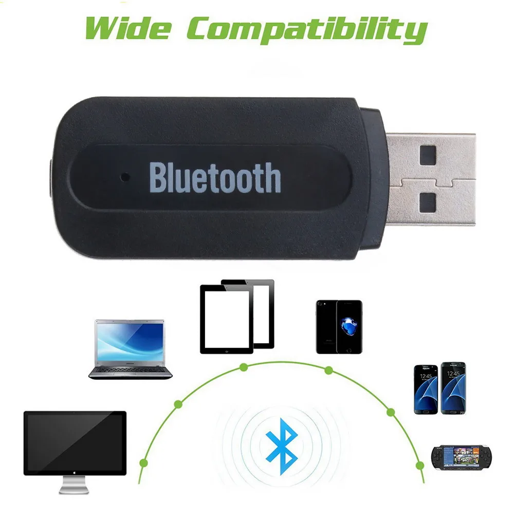 Мини USB Bluetooth приемник беспроводной аудио автомобильный комплект 3 5 мм AUX питание