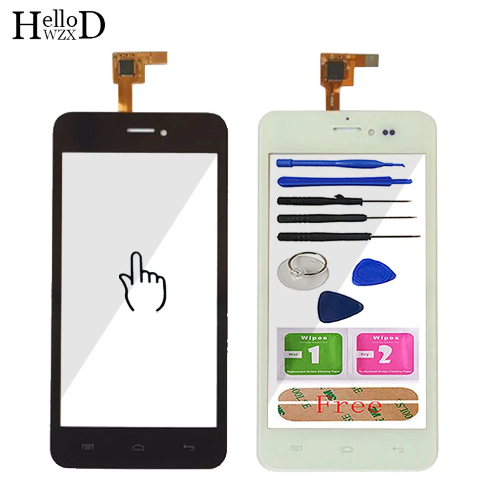 

Touch Screen Glass For Wiko Jimmy Touch Screen Glass Digitizer Panel Touchscreen Front Glass Lens Sensor 4.5'' Mobile Adhesive