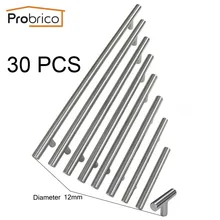 Probrico 30 PCS Diameter 12mm CC 50mm 320mm Stainless Steel Kitchen Cabinet T Bar Knob Furniture