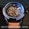 Forsining Blue Light Glass Mens Casual Sport Watch Genuine Leather Military Automatic Men's Wrist Watch Skeleton Luminous Clock ► Photo 2/6