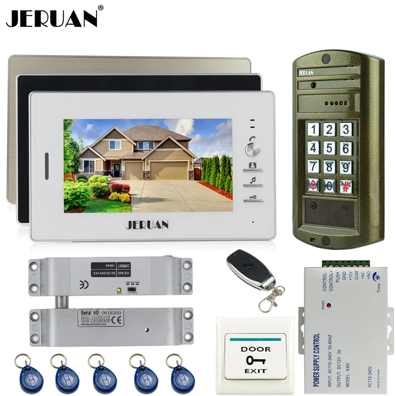 

HOME Home 7`` TFT Color Video Door Phone Intercom system kit + NEW Metal waterproof Access password keypad HD Mini Camera 1V3