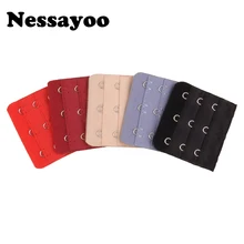 Nessayoo 3 шт. бюстгальтер пряжки три строки эластичные длинные бюстгальтер пряжки расширение 3 крючка узкий 3 крючка 3 ряда Черные и темно-красные туфли красный розовый бежевый серый