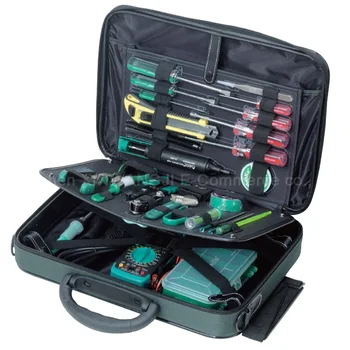 

Pro'skit 1PK-2003B-1 Maintenance Tools Group Bag Electricity Soldering Iron Screwdriver Tweezers Diagonal Cutting Pliers Kit
