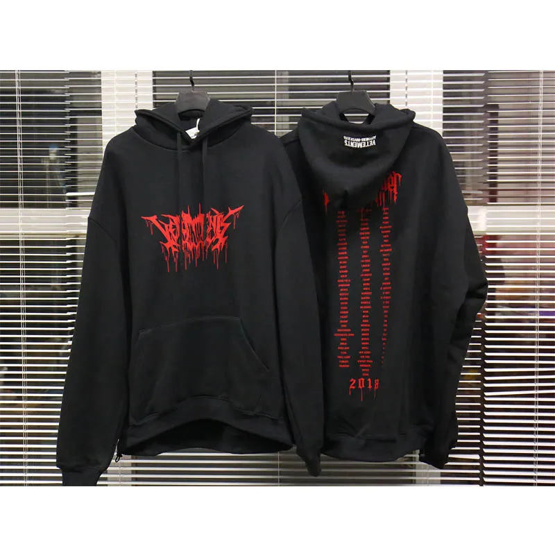  Vetements Hoodies Men Women High-quality Cotton Vetements Hoodie Red Letters Logo Fall Winter Vetem