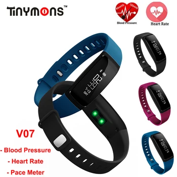 

Tinymons V07 Blood Pressure Wrist Watch Fitness Tracker monitor Smart Wristband Pulse Meter Bluetooth Heart Rate Bracelet