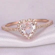 Anillos de boda con forma de corazón de oro rosa de moda para mujer Anillos de Compromiso de zirconia elegantes de lujo joyería regalos de fiesta