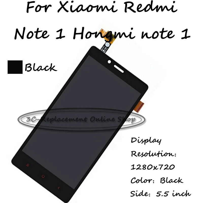 Черный ЖК дисплей + TP для Xiaomi Redmi note 1/Hongmi 1 с сенсорным экраном дигитайзер замена