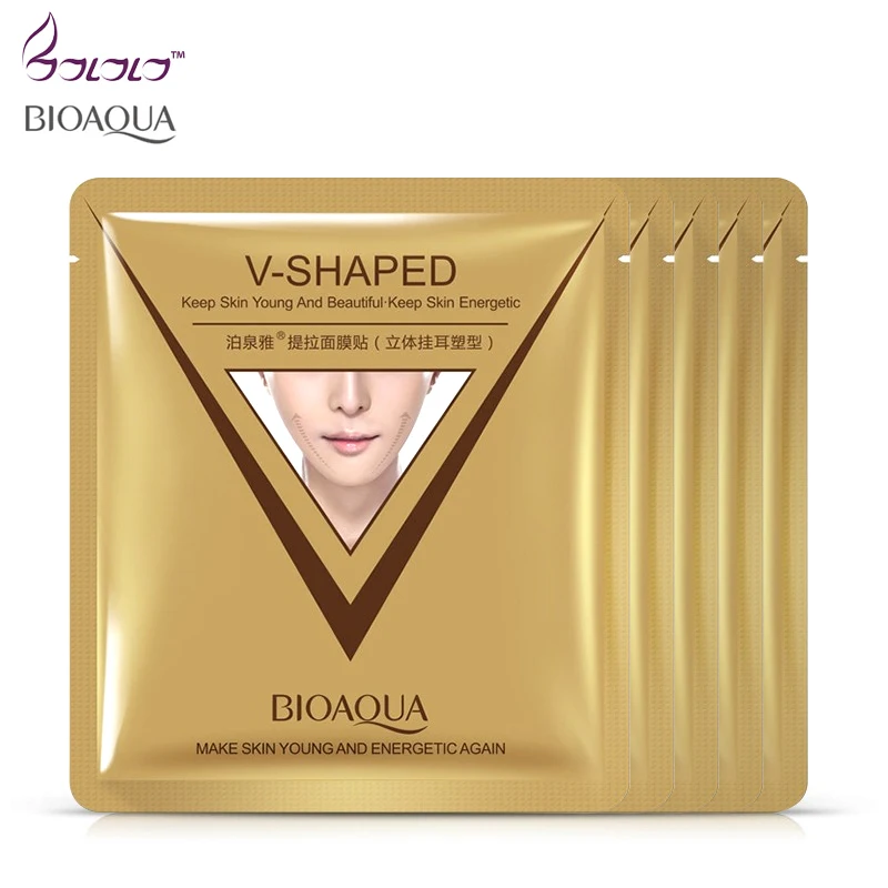 

brand sheet mask face care facial chin V shaped lifting collagen face masks cosmetic firming whitening bioaqua beauty mask face