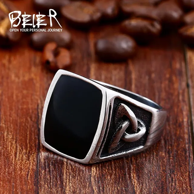 BEIER Cool Men's Retro Egypt Pattern Northern Europe Viking Stainless Steel Ring BEIER Cool Men's Retro Egypt Pattern Northern Europe Viking Stainless Steel Ring