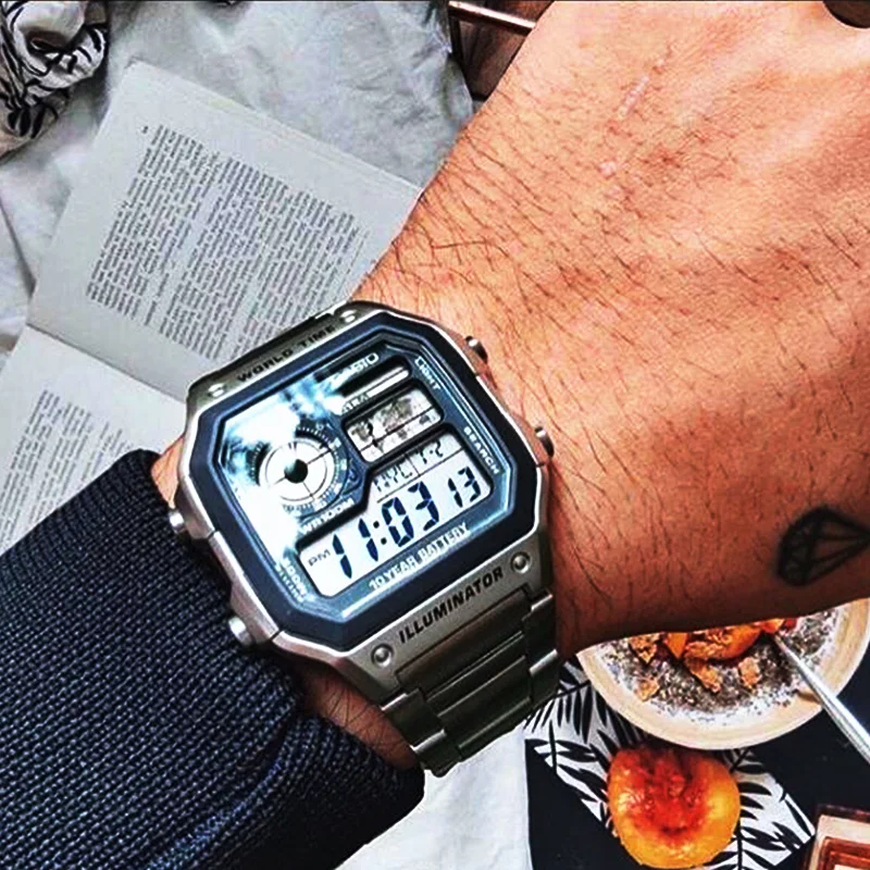 часы мужские casio Взрыв лучшие марки класса люкс LED военные цифровые спортивные