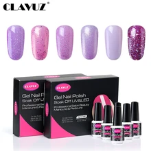 CLAVUZ 8 мл 6 шт./компл. УФ-гель для ногтей набор телесный серый розовый красный цвет Полупостоянный нужен маникюр ногти искусство Лак с блестками наборы
