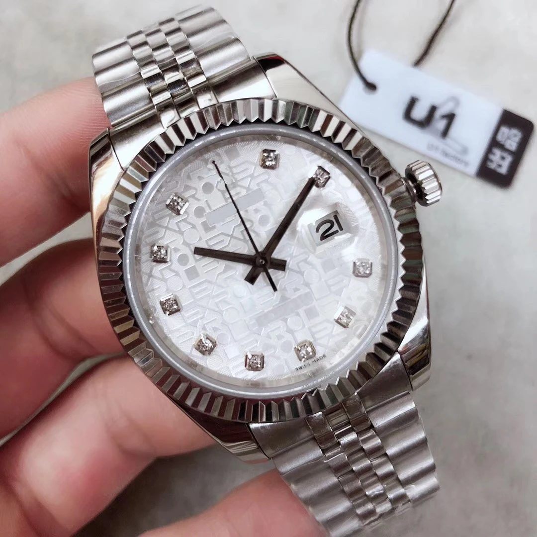 

Computer dial Date just 41mm Silver Date AAA Men's Mechanical Wristwatches 2813 Presidential strap Sapphire Free Shipping