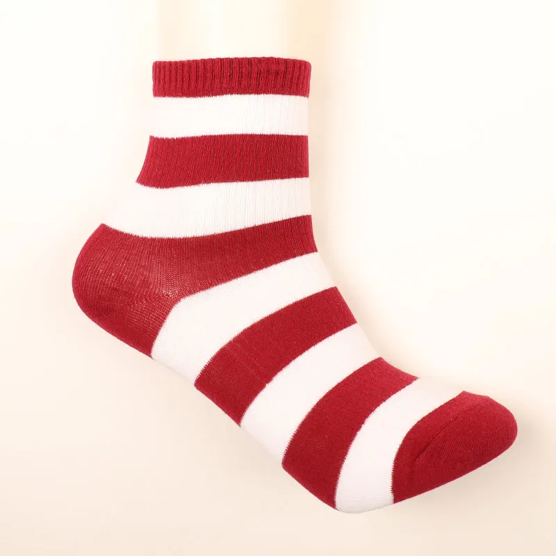 Новые женские полосатые хлопковые носки с круглым вырезом Harajuku брендовые модные высококачественные Новые забавные повседневные новые радужные счастливые носки - Цвет: r30-4