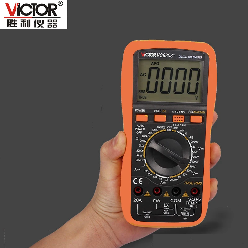 VICTOR VC9808+ 3 1/2 Digital multimeter Electrical Meter Inductance DCV