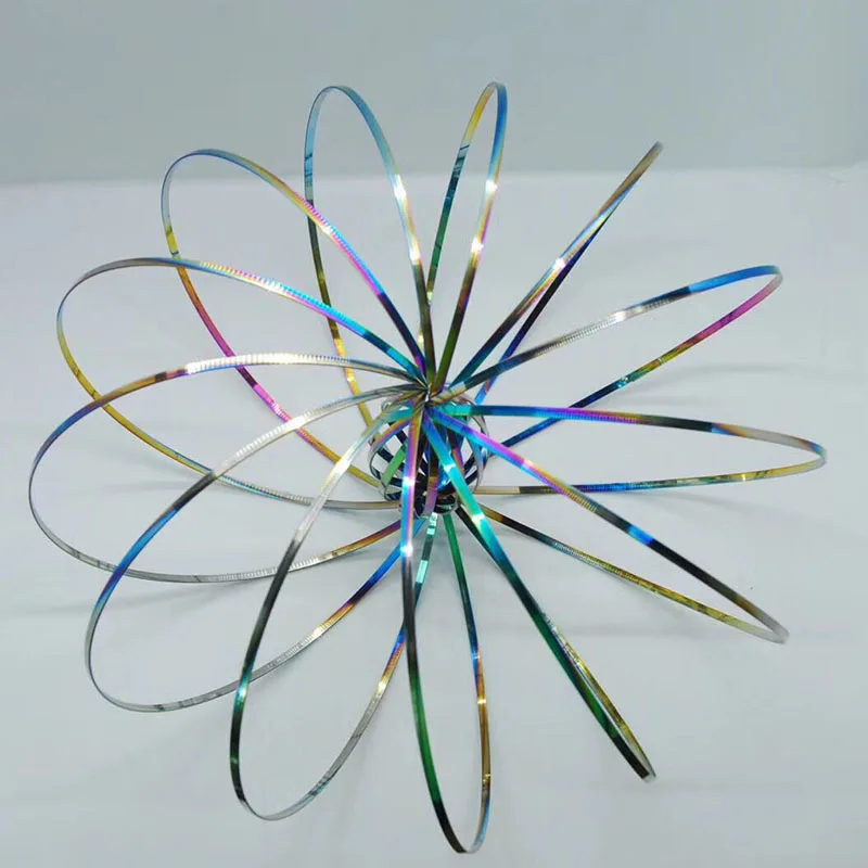 

NEW Colorful Flowtoy Amazing Flow Ring Toys Kinetic Spring Toy Stage Magic wristband Intelligent toy Metal Fidget Spinner