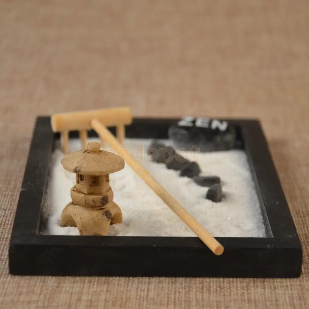 Дзен сад набор: поднос, песок, галька, грабли для дома комнаты орнамент коллекционные выбор