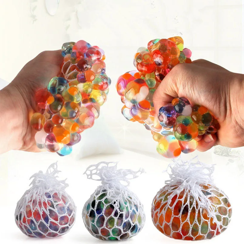 

1PC Squishy Squeeze Mesh Ball Grape Toy Anti Stress Hand Grip Ball Mood Relief Squeeze Wrist Healthy Toy Finger Strength Train