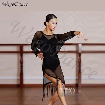 

Latin performance training net new Tassel practice dress rumba costume woman freeshipping