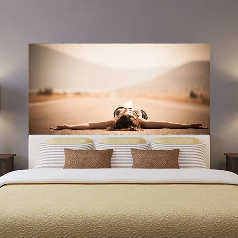 Creative Bed Head Decoration 3D Wall Stickers Highway Beautiful Girl