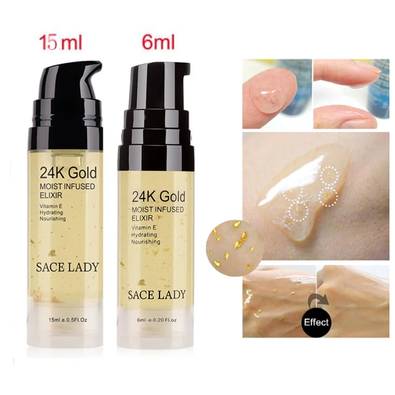 

1pcs Professional Makeup Base Moisturizing Essence 24k Gold Elixir Oil-control Matte Foundation Primer