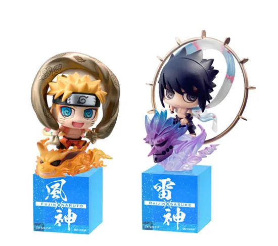 

NEW hot 2pcs/set 8-10cm Naruto Uchiha Sasuke Uzumaki Naruto Action figure toys doll Christmas gift with box