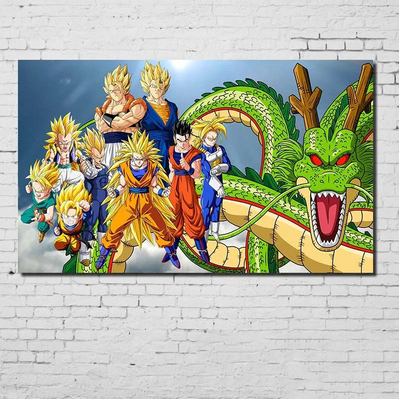 Cosy Moment Dragon Ball Z/GT плакат белая крафт-бумага печать в формате HD мультфильм Стрекоза плакаты на стену, изображения для гостиной QT485 - Цвет: Небесно-голубой