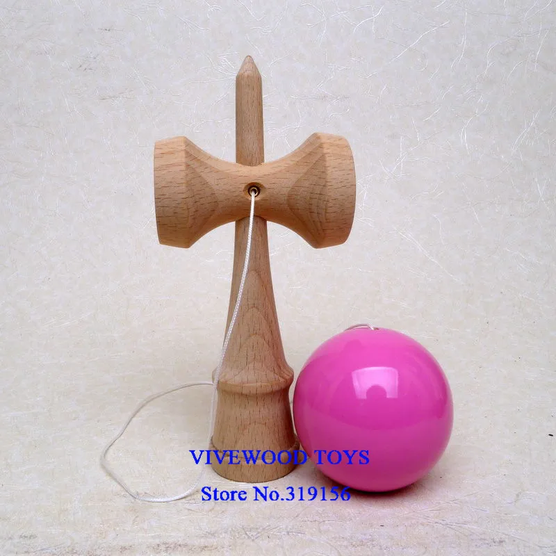 Глянцевая Kendama с полиуретановым покрытием краски, традиционный Kendama, стандартный 18 см, 10 цветов на выбор, Классический PU Kendama, дешевле Kendama - Цвет: Pink PU Kendama