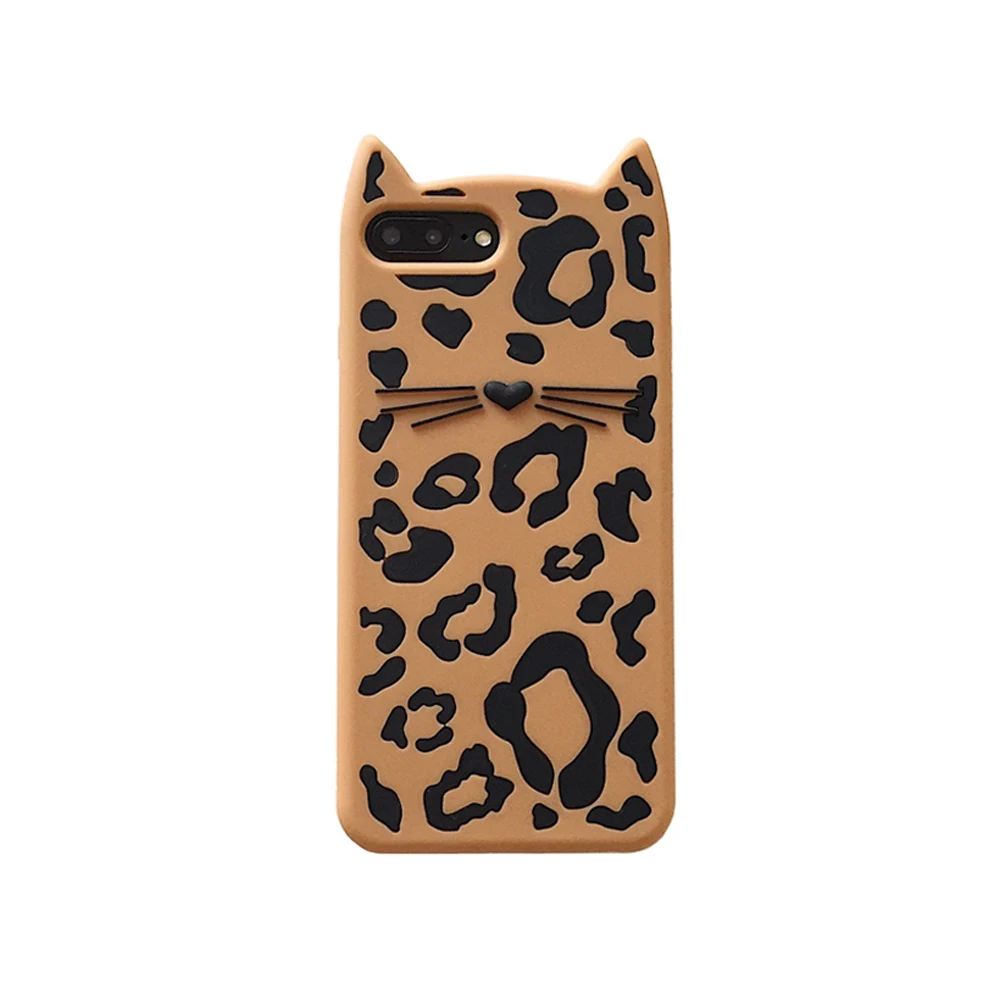 

Ritozcase for iphone 5 se 5s 6 6s 8 7 plus X samsung s7 edge s8 plus case cover 3d cartoon leopard beard cat soft silicone shell