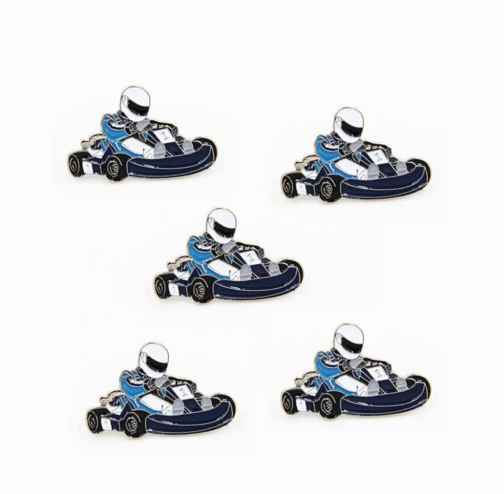 В партии 5 шт. картинг блестящий значок Go Kart Гонки Картинг брошь мотор сувенир