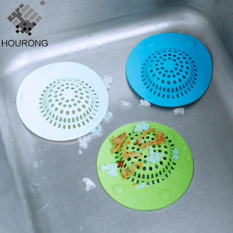 

1PC Silicone Kitchen Sewer Filter Stop Hair Sink Drain Cover Mesh Hair Filter Strainer Pads Kitchen Gadgets Bathroom Accessories