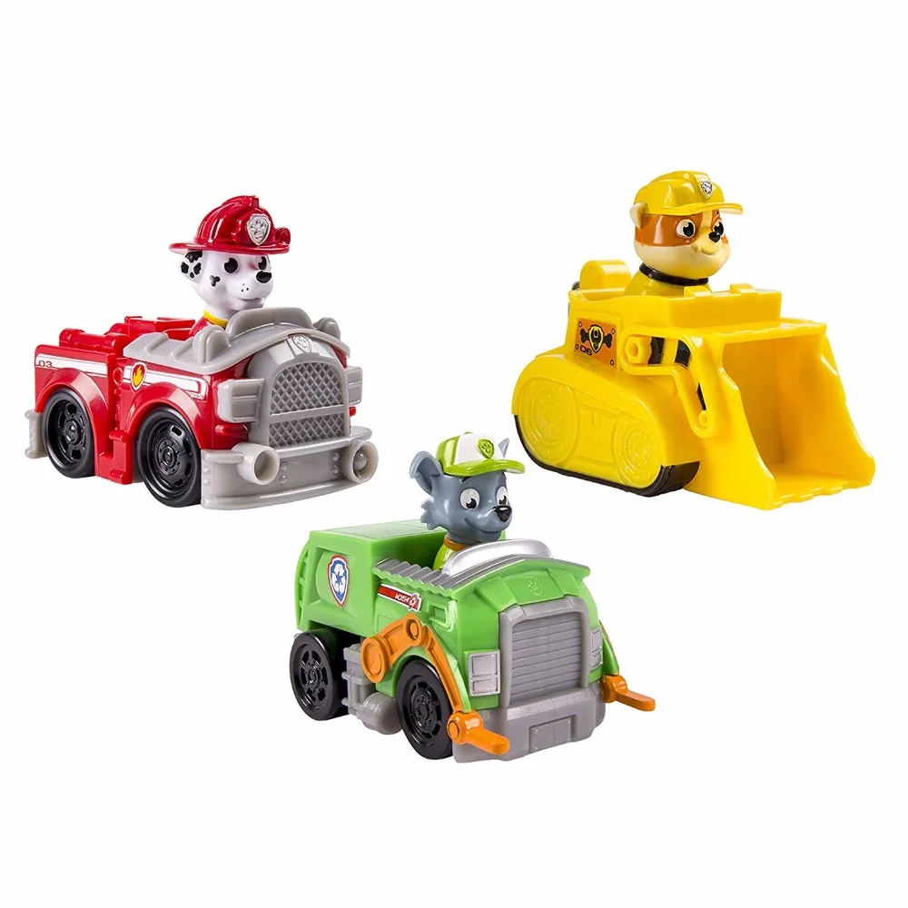 Paw Patrol dog Rescue Racers 3pcs Vehicle Set Marshal Rubble, Rocky