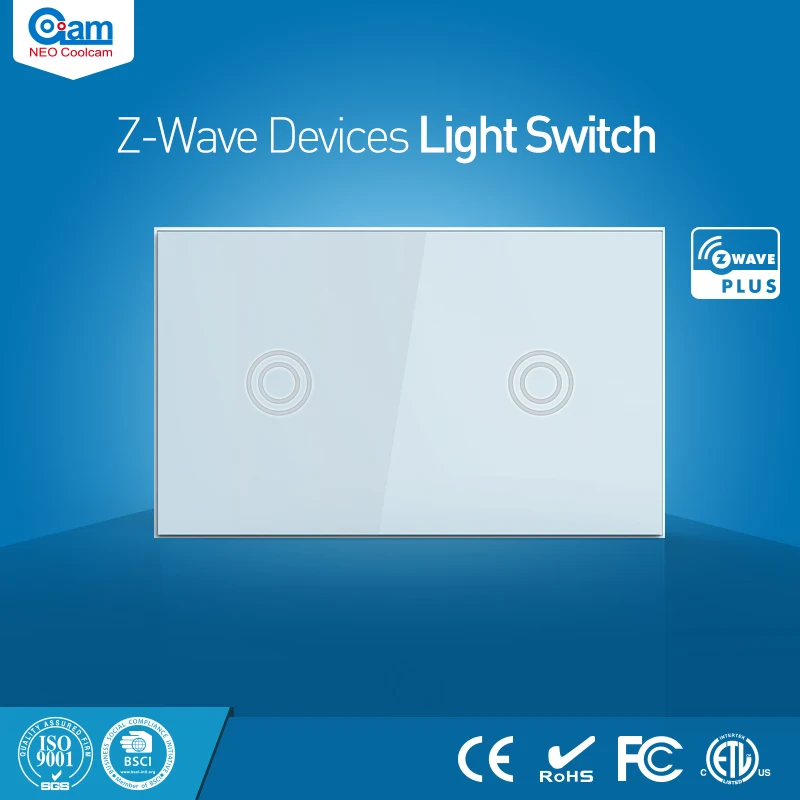 

NEO Coolcam Smart Home Z-Wave Plus 2CH US Light Switch Compatible with Z-wave 300 series and 500 series Home Automation