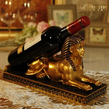 

Luofan fee preferential Egypt Sphinx Western European personality wine frame resin wine rack