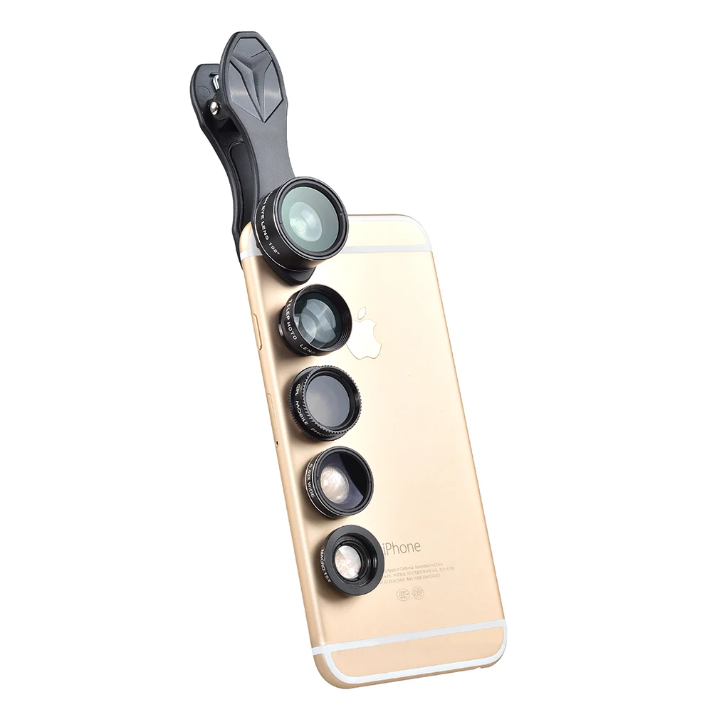 Оптический Объектив Apexel 198 Fisheye 150 широкоугольный и 15x Macro 2X Tele CPL фильтр для камеры