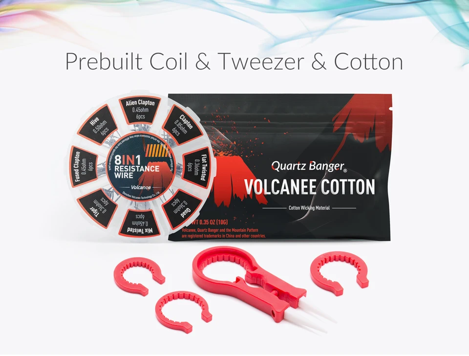 prebuilt coil ceramic tweezer rda cotton-20